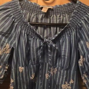 Ann Taylor Loft top with tie neck, XS